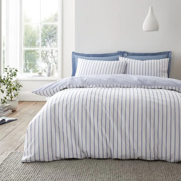 Bianca Hampton Stripe 200 Thread Count 100% Cotton Duvet Cover & Pillowcase Set 1