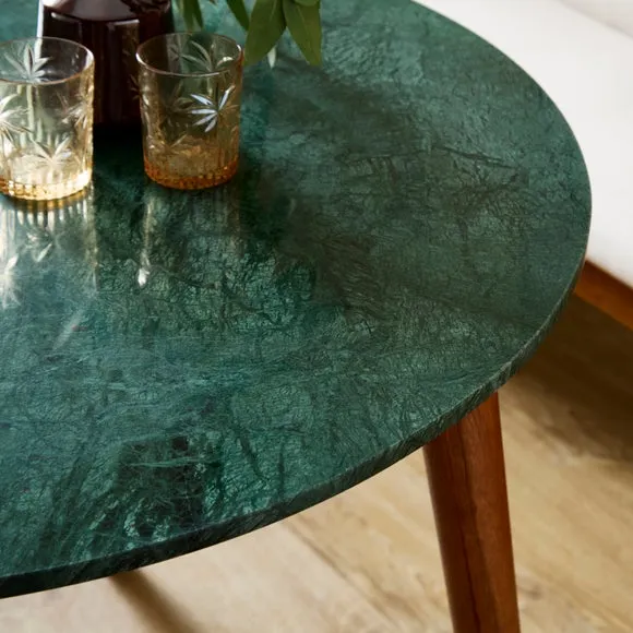 Thea Round Dining Table, Marble and Mango Wood 3