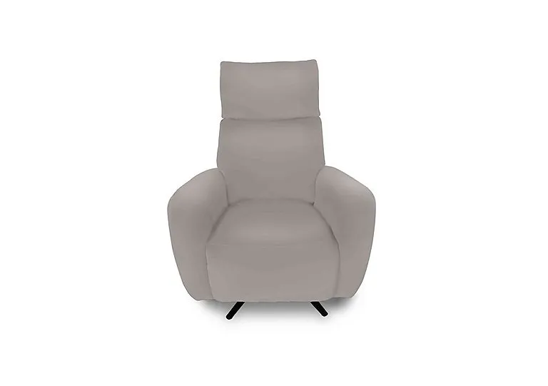 Designer Chair Collection Granada Leather Power Recliner Swivel Chair with Massage Feature - Silver Grey