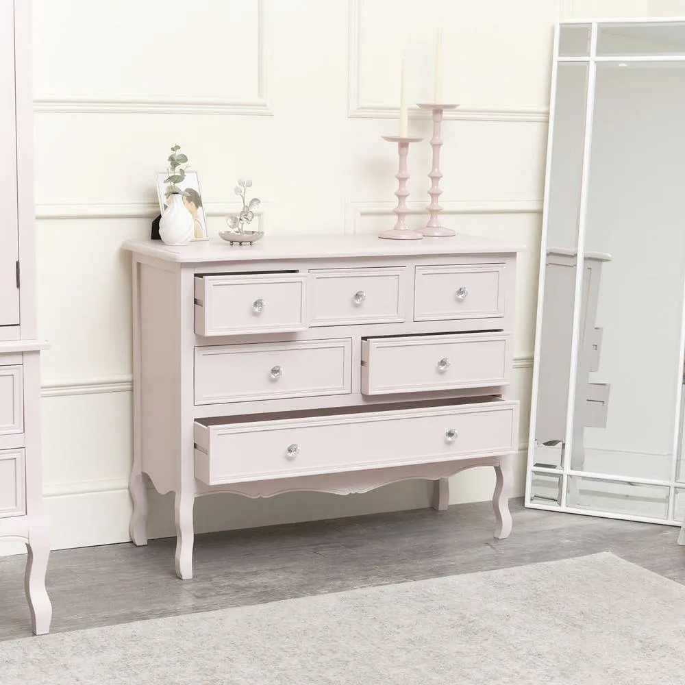 Melody Maison Large Pink 6 Drawer Chest Of Drawers 2