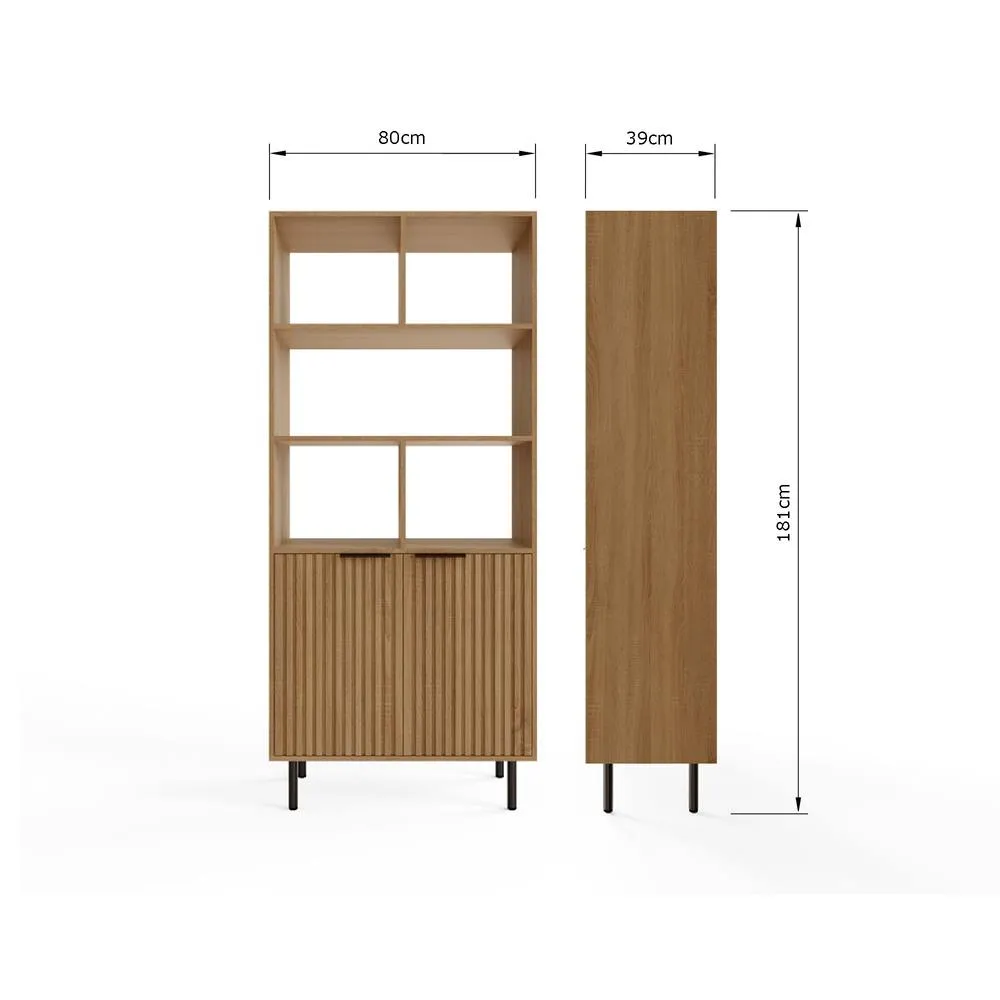 GFW Nervata Bookcase in Light Oak 6
