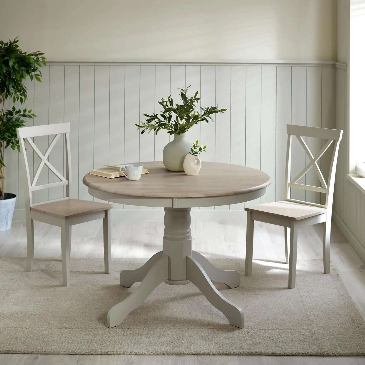 FurnitureboxUK Bude Rustic Wooden Dining Table in Light Grey 5