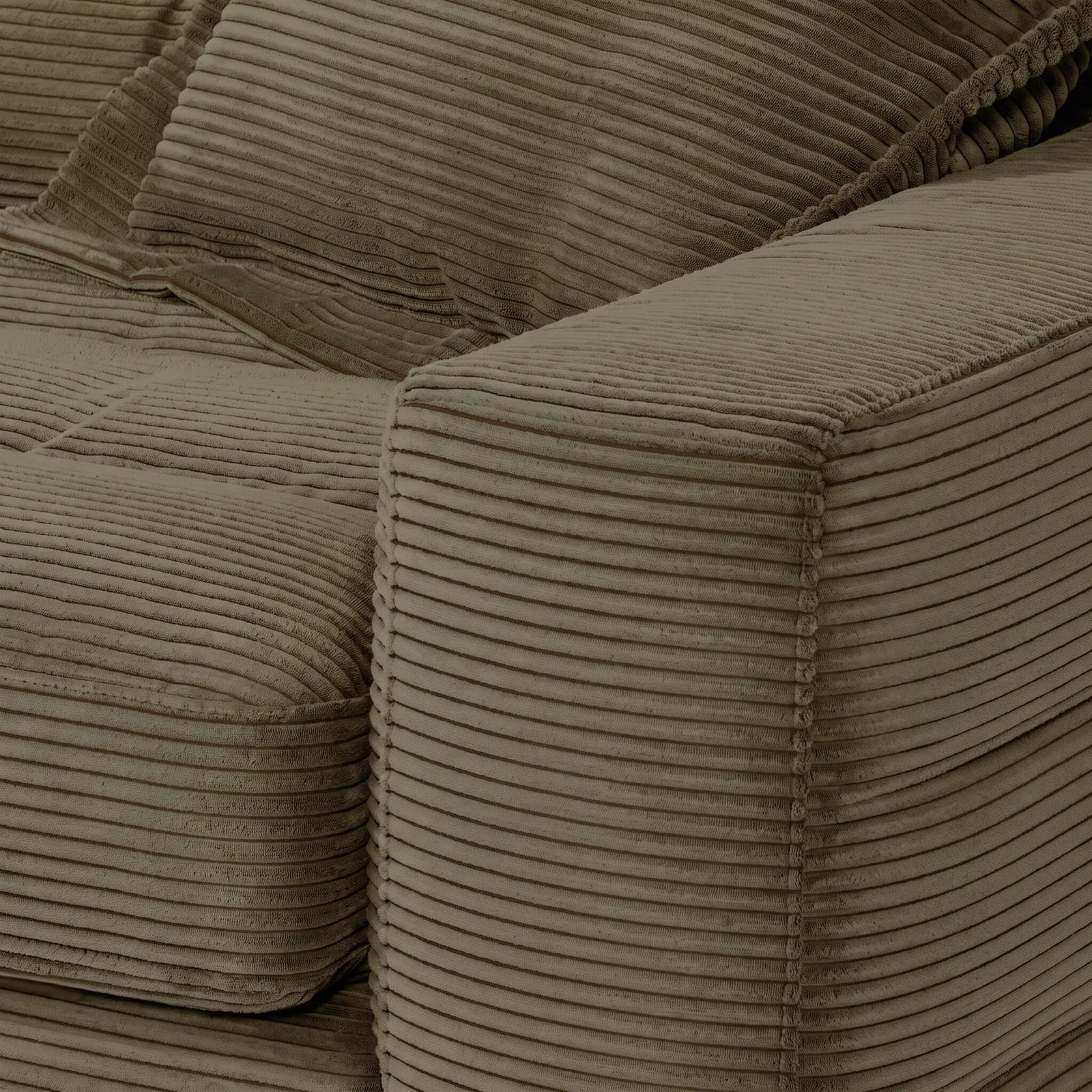 Twain Medium 1.5 Seater Armrest Right Modular Sofa, Green Fabric | Barker & Stonehouse 4