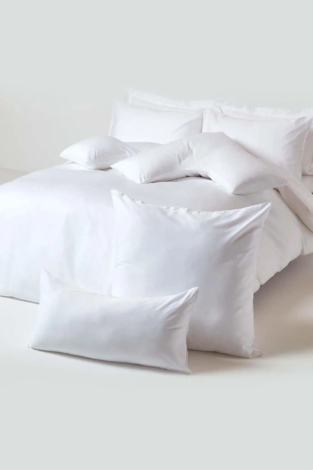 Homescapes Duck Egg Blue Sateen Cotton Oxford Pillowcase 400 TC in White 5