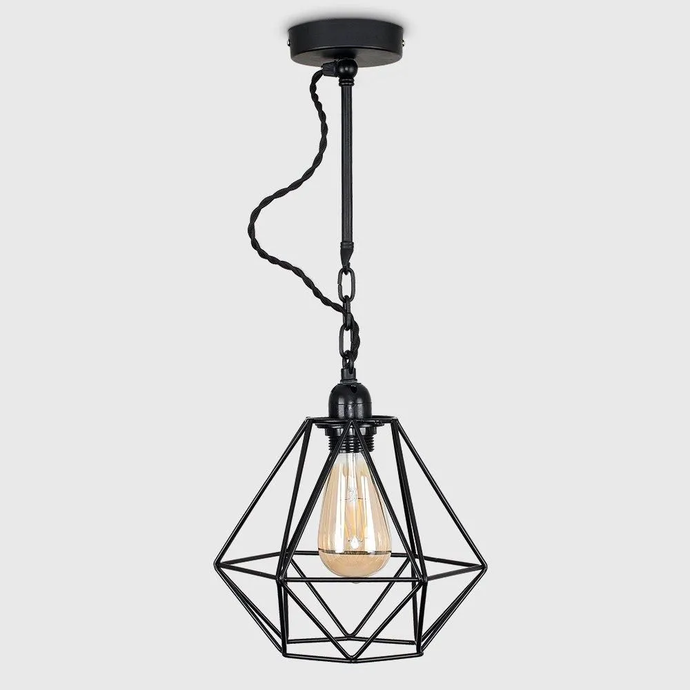 ValueLights Huber Black Ceiling Light Pendant 2