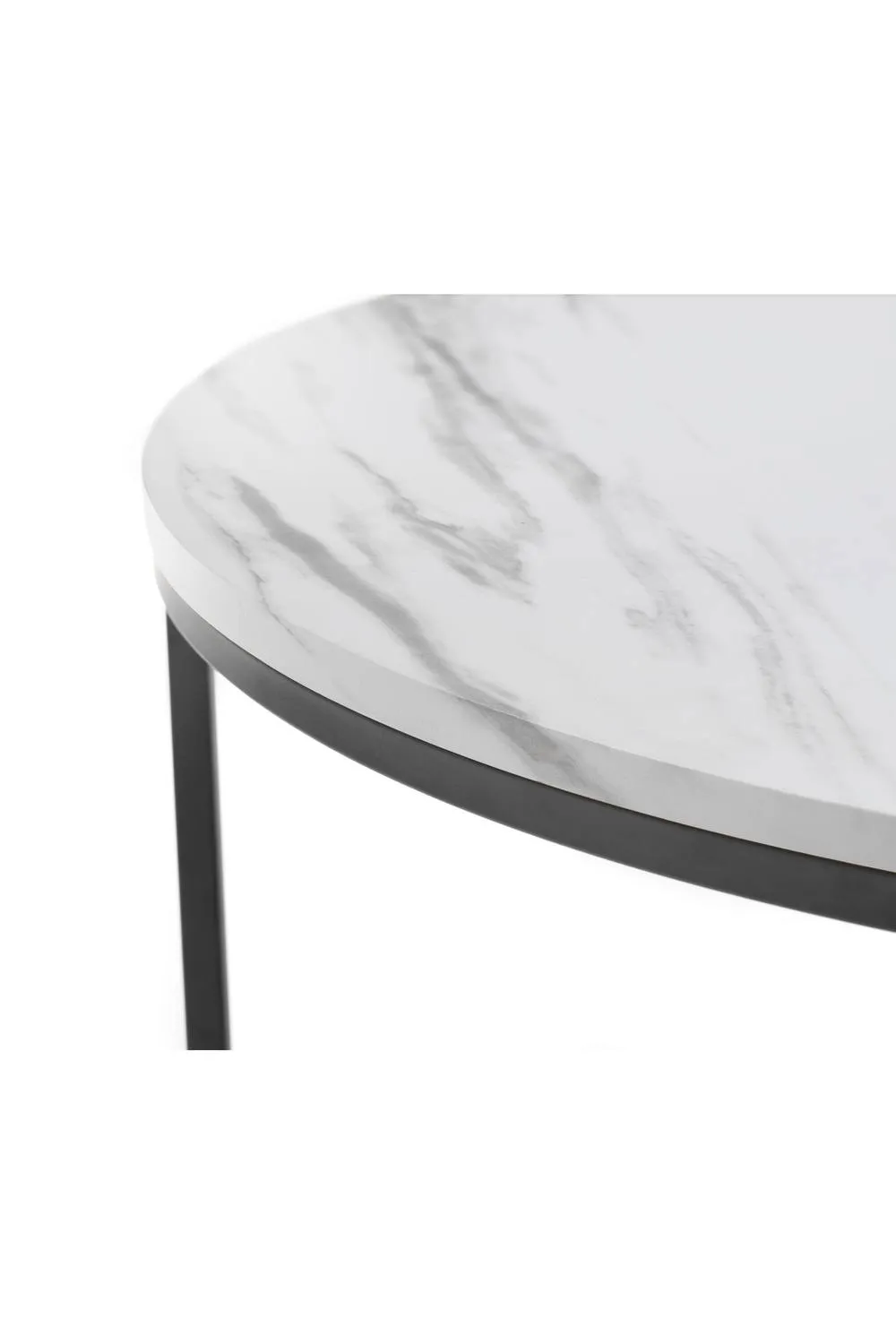 Julian Bowen Bellini Round Nest of 2 Coffee Tables in White 4