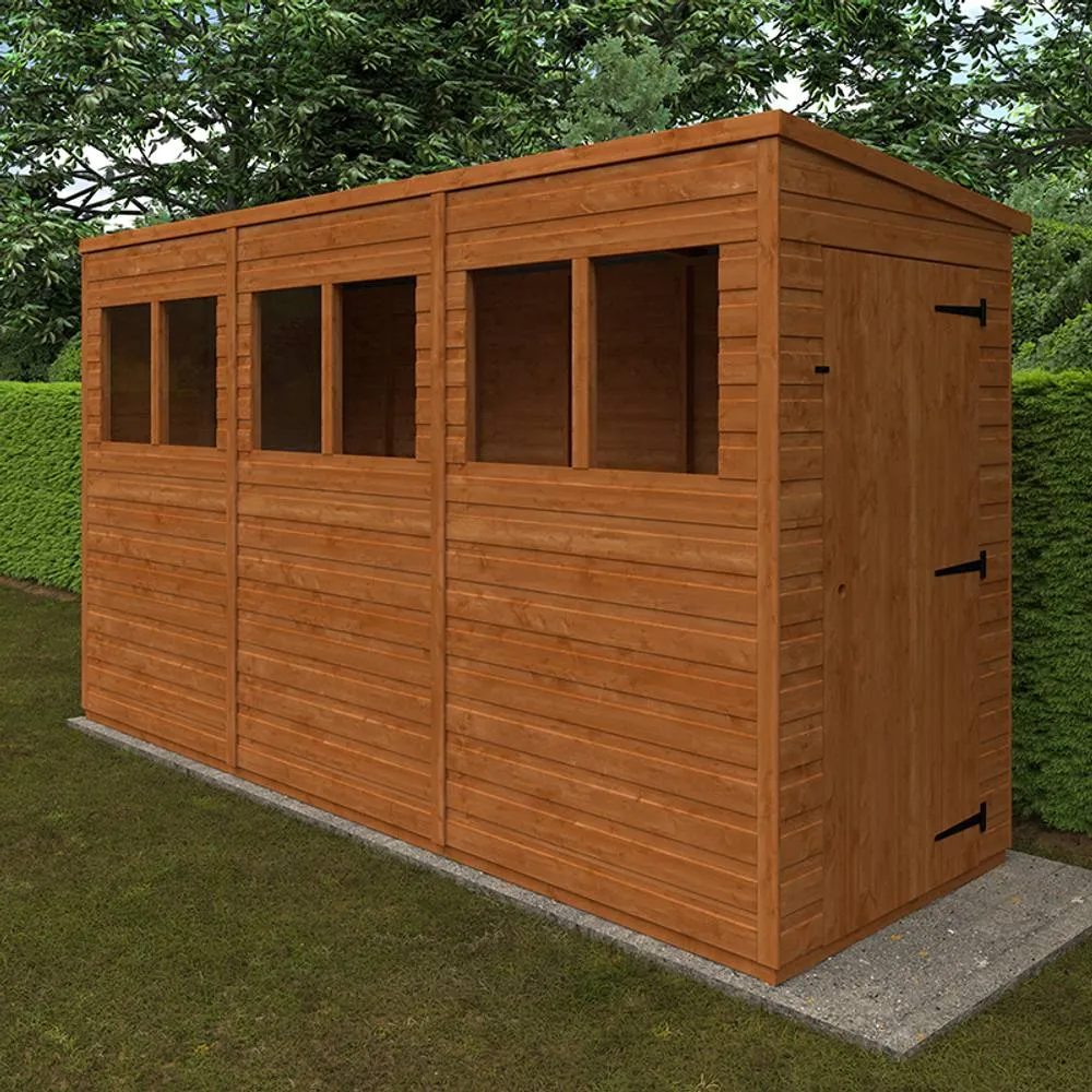 Buttercup Farm 12 x 4 Feet Flex Pent 12mm Flex - L353.8 x W115 x H203 cm in Burnt Orange 3