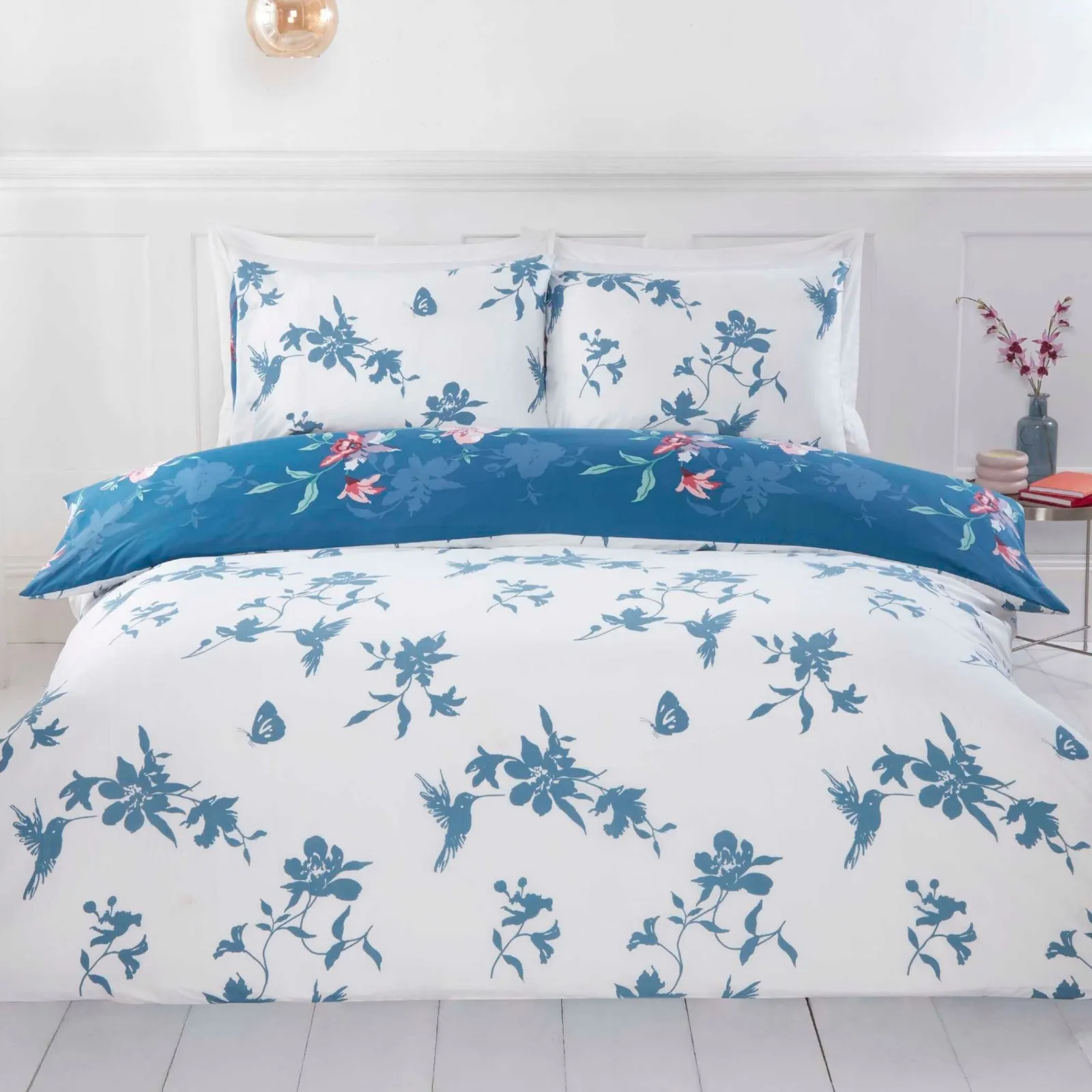 Rapport Home Hummingbird Microfibre Duvet Set Double Blue, Blue 4