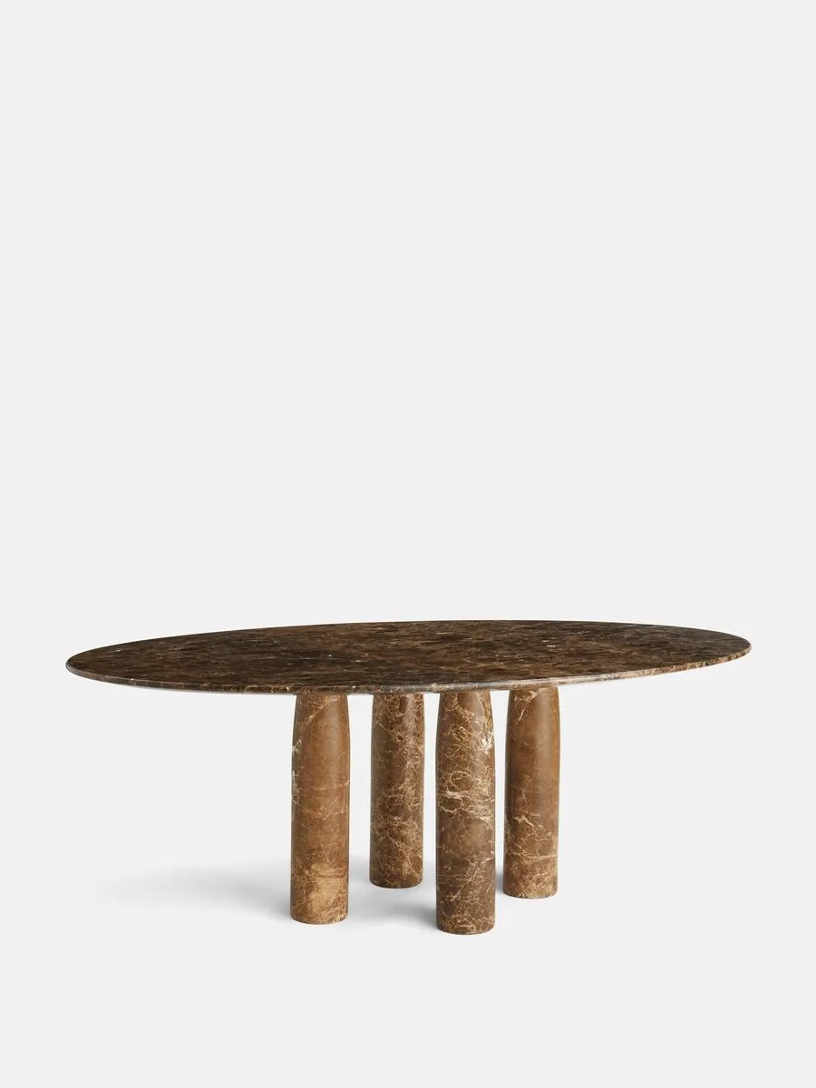 Ilario Dining Table, Dark Emperador Marble
