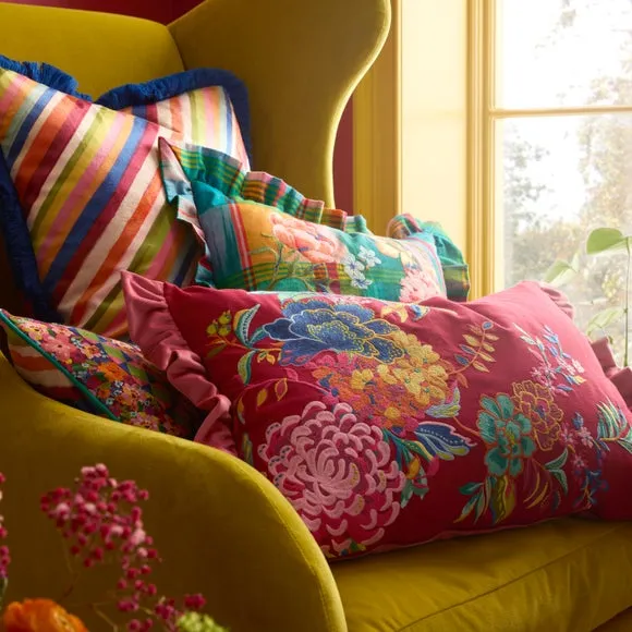 Sophie Robinson Flourish Floral Cotton Rectangle Cushion 4