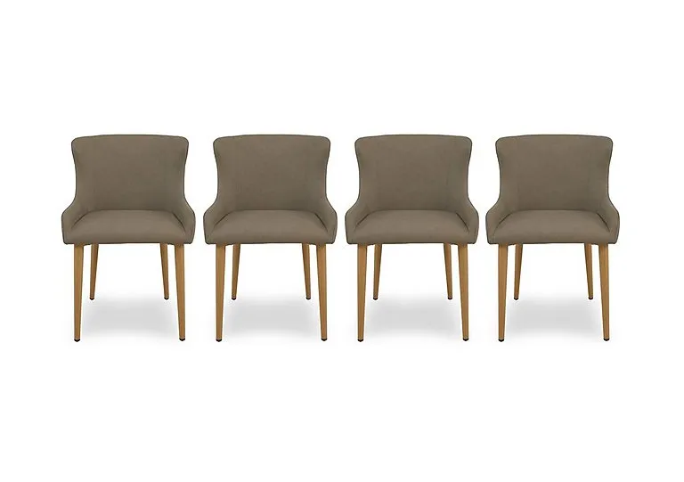 Riga Set of 4 Upholstered Dining Chairs - Taupe