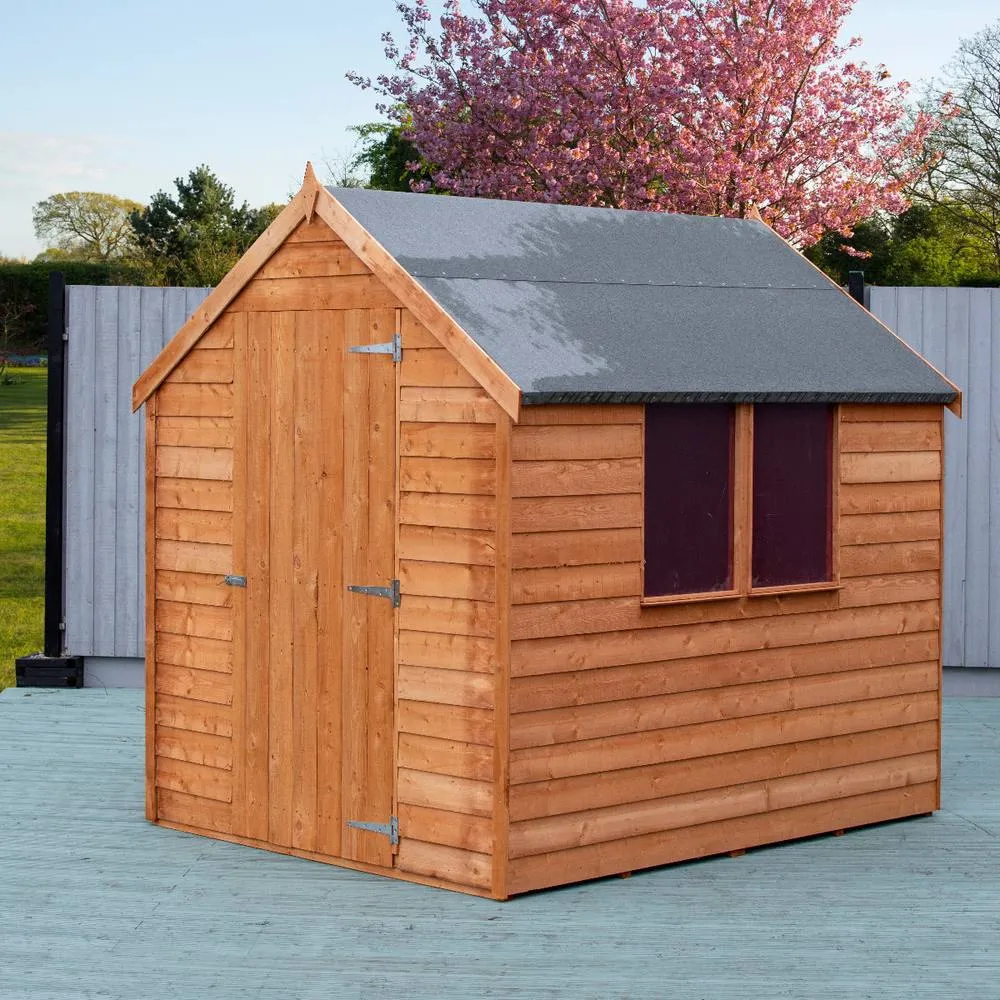 Shires Overlap 7 x 5 Shed Single Door in Brown 2