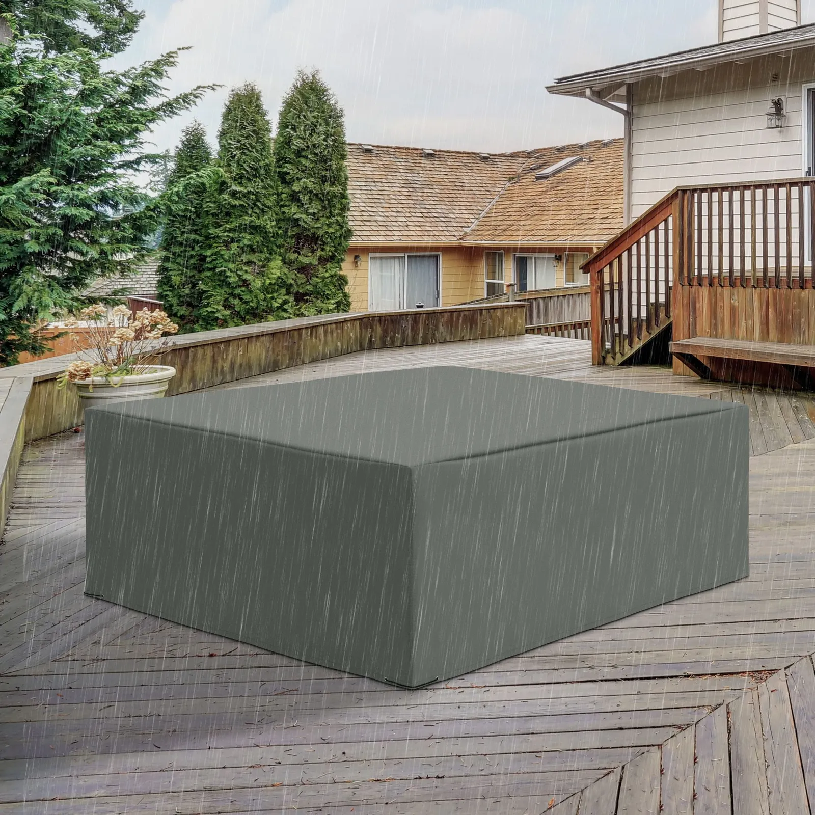 OUTSUNNY 275x205cm Outdoor Furniture Protective Cover Water UV Resistant in Grey