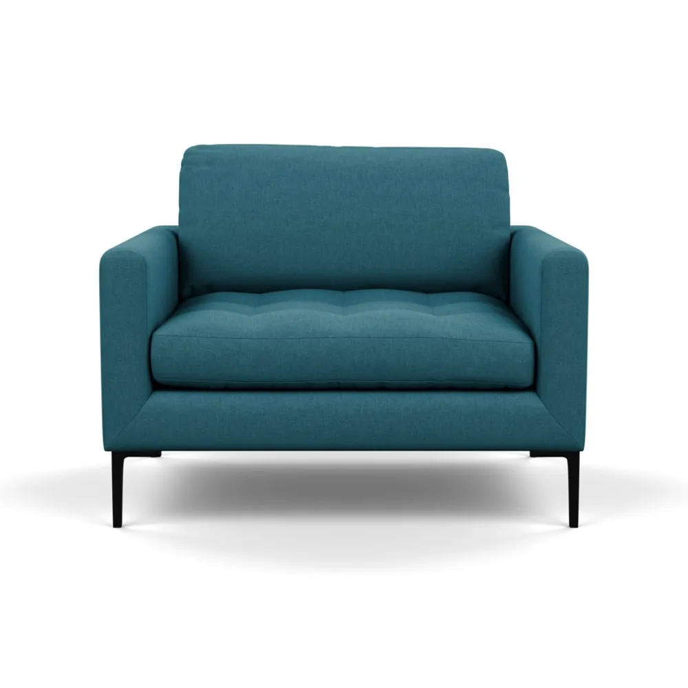 Heal's Eton Loveseat Brushed Cotton Cadet Black Feet