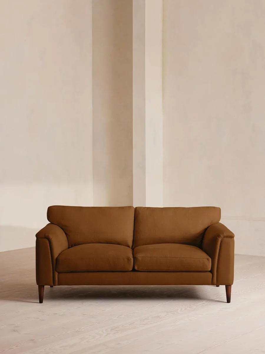 Reya Two Seater Sofa, Linen, Terracotta
