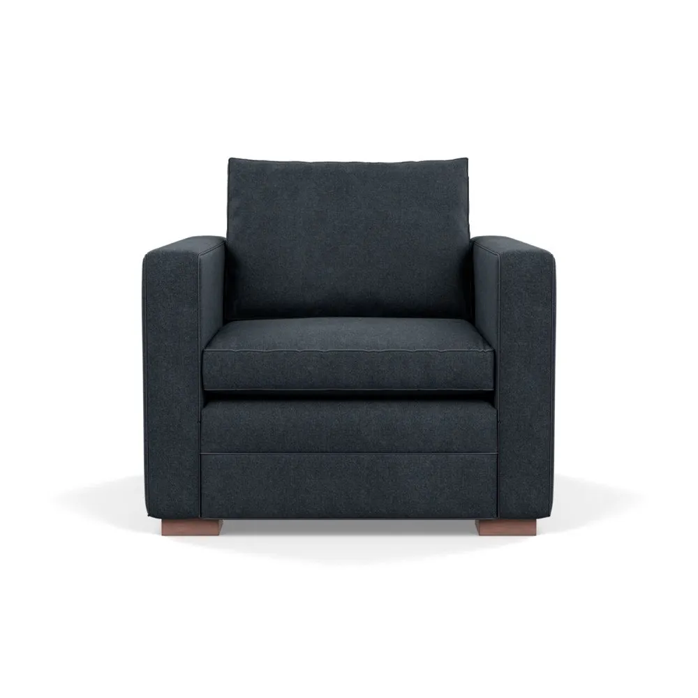 Heal's Palermo Armchair St Moritz Wool Grey 160 Walnut Feet