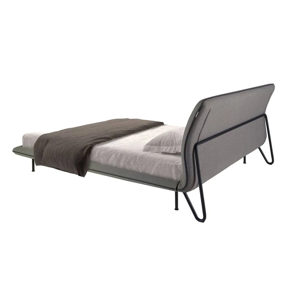 Angel Cerda Modern Double Bed in Dark Grey 5