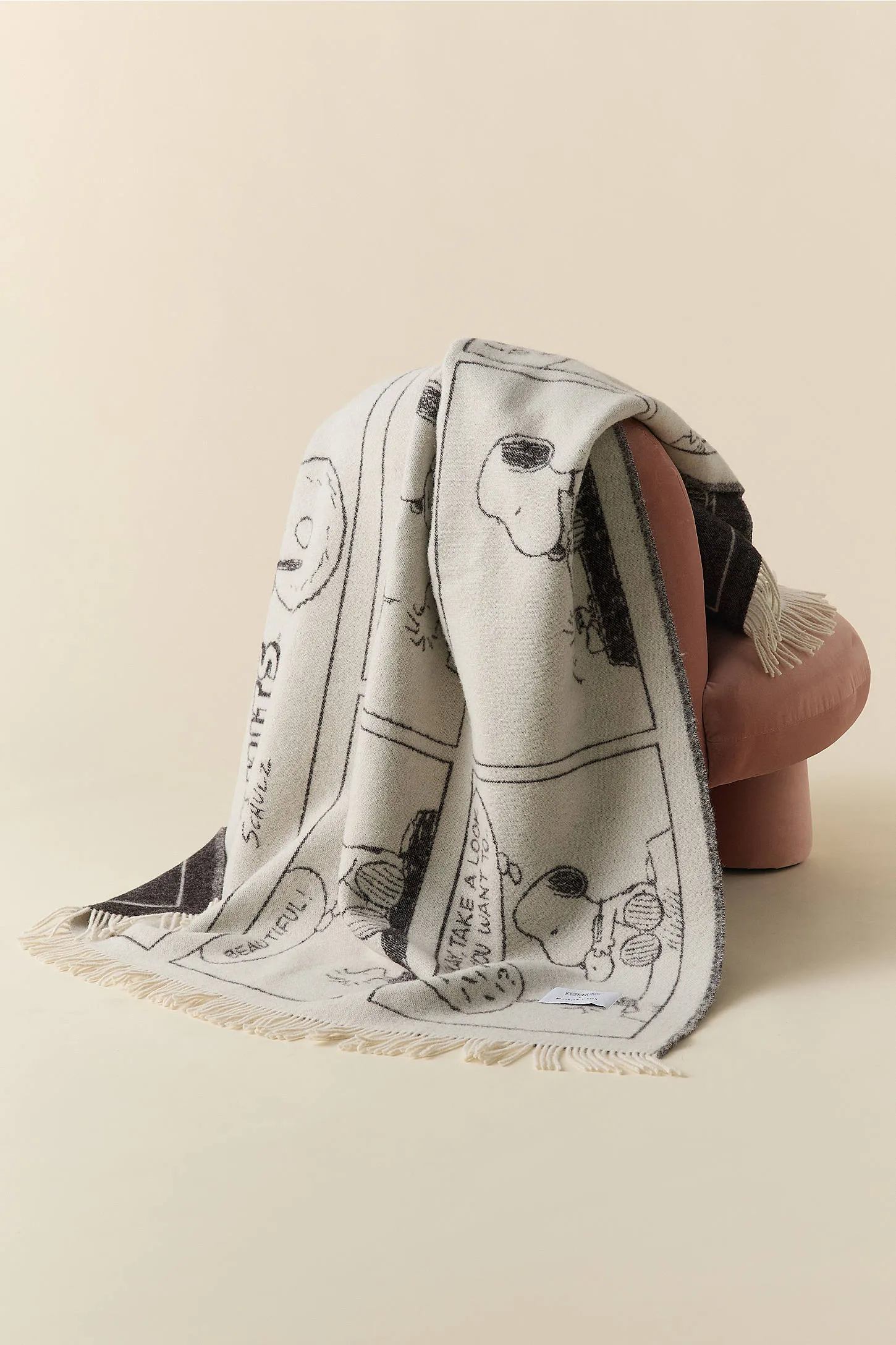 Maison Deux X Peanuts Snoopy Doughnut Comic Strip Wool Blanket ALL