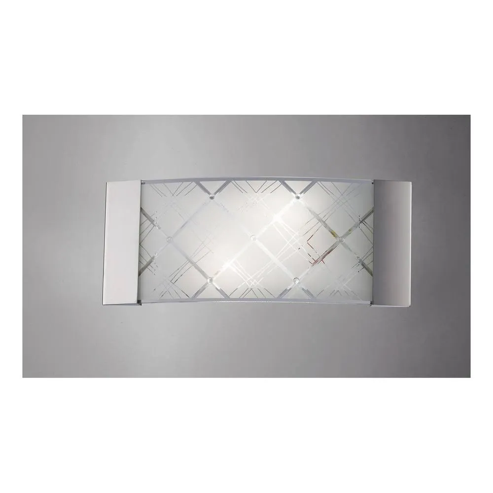 Netlighting Aries Flush Wall Lamp 2 Light Polished Chrome Glass in Grey 2