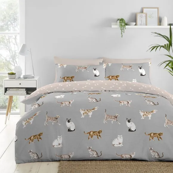 Cats Polycotton Duvet Cover & Pillowcase Set 1
