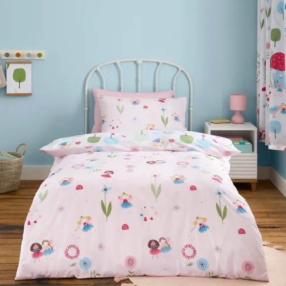 Toadstool Fairies Reversible Polycotton Duvet Cover & Pillowcase Set 3