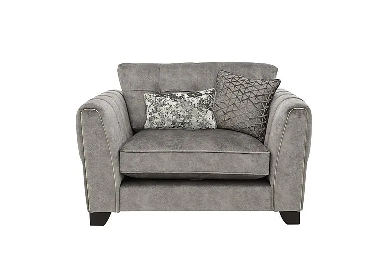 Mariah Classic Back Fabric Snuggler Chair - Dapple Silver