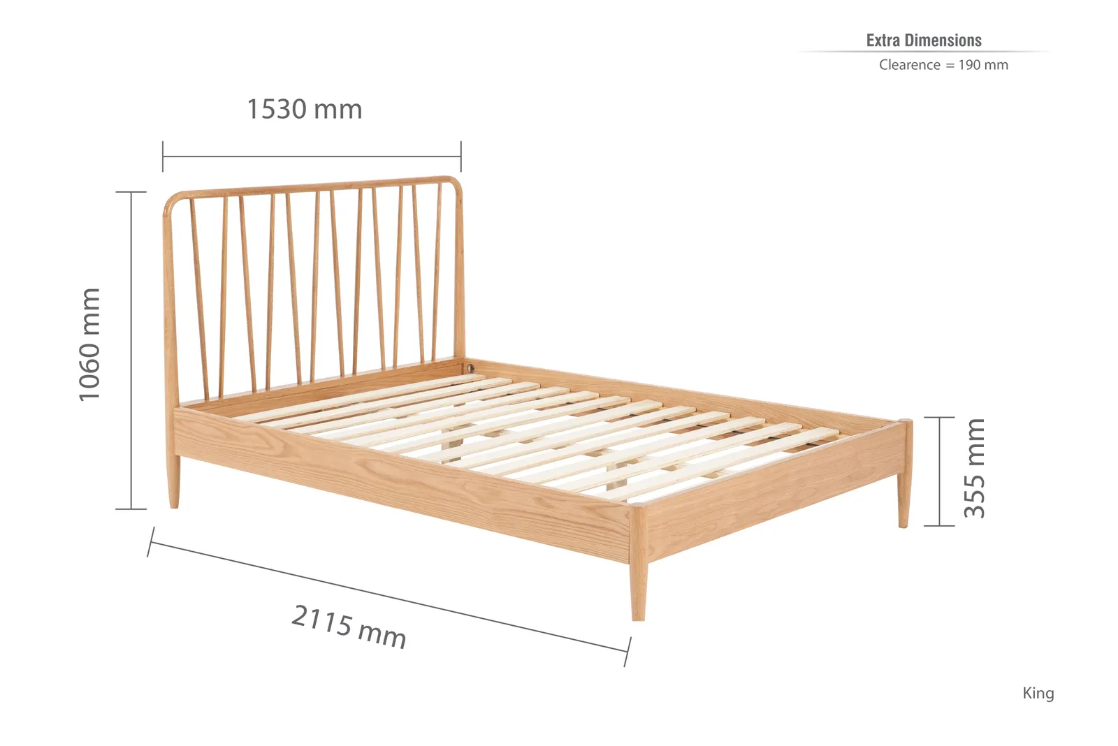 Birlea Jesper Bed Frame in Light Brown 6