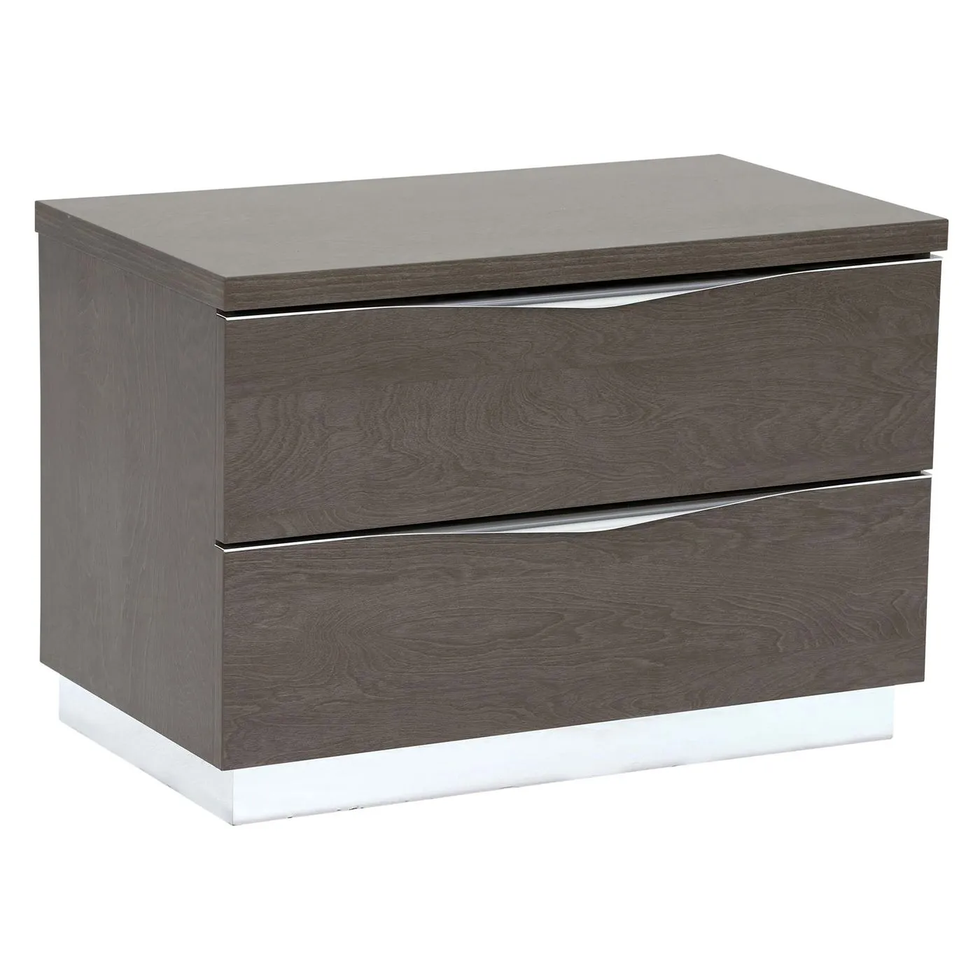 Lutyen Large Bedside Table, Grey and Taupe