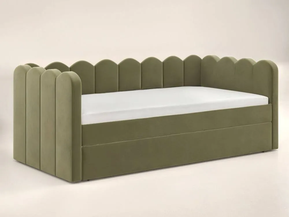 Flair Esme Cloud Fabric Day Bed with Trundle in Green 5