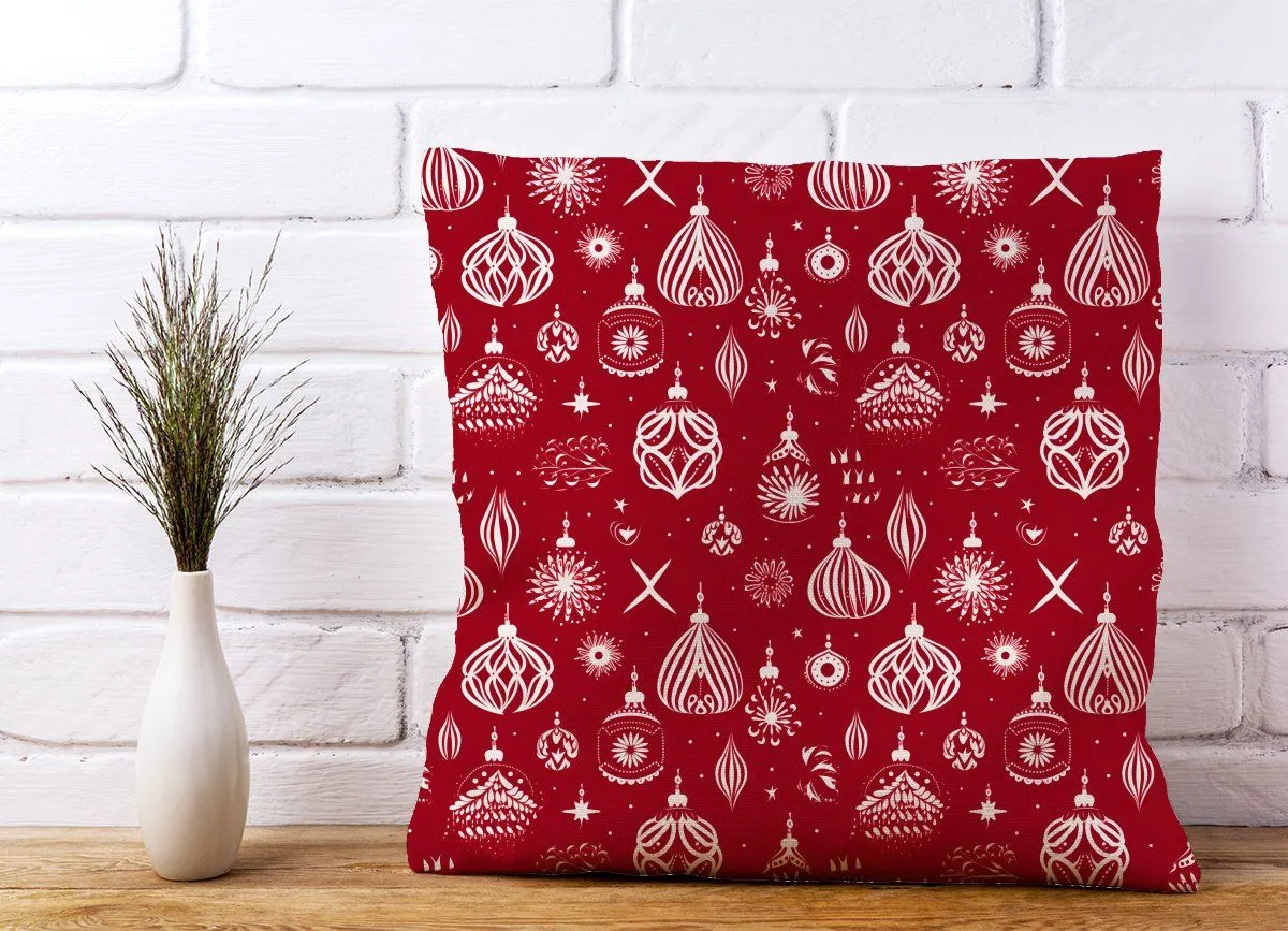 Warren Reed - Designer Red Christmas Decorations Pattern Cushions