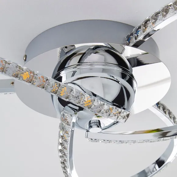 Oria 3 Light Integrated LED Jewel Flush Ceiling Light 4