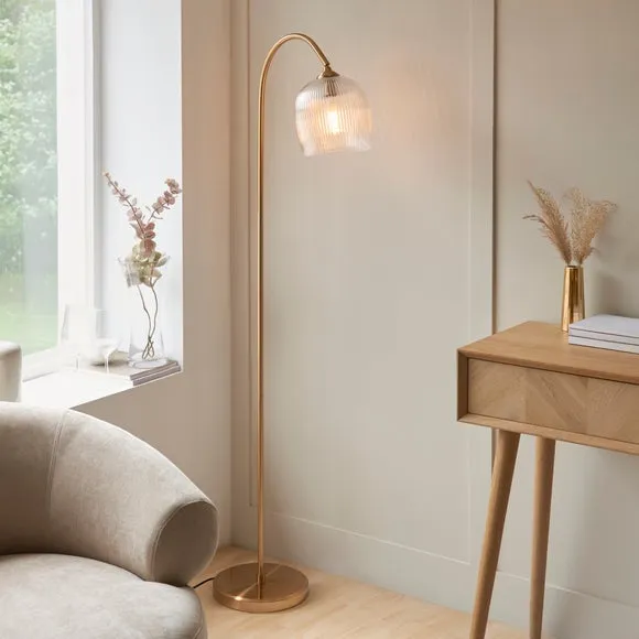 Vogue Leroy Ribbed Adjustable Floor Lamp