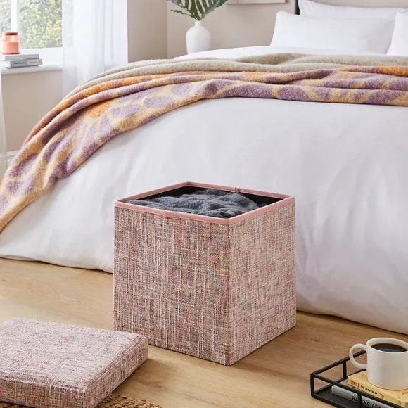 Multi Chenille Cube Ottoman 2