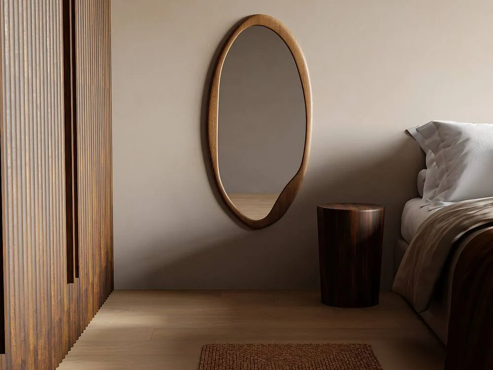 Vente-unique Oval Rubberwood Mirror - L50 X H100 Cm - Natural - FUJIAN in Light Oak 6