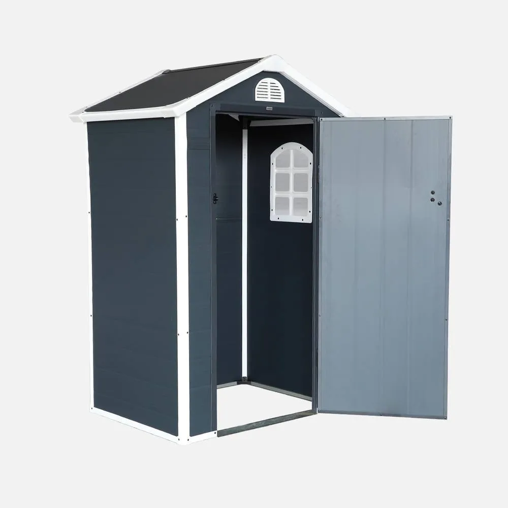sweeek Plastic Garden Shed 1.39 M² (1.39 M²) in Dark Grey 3