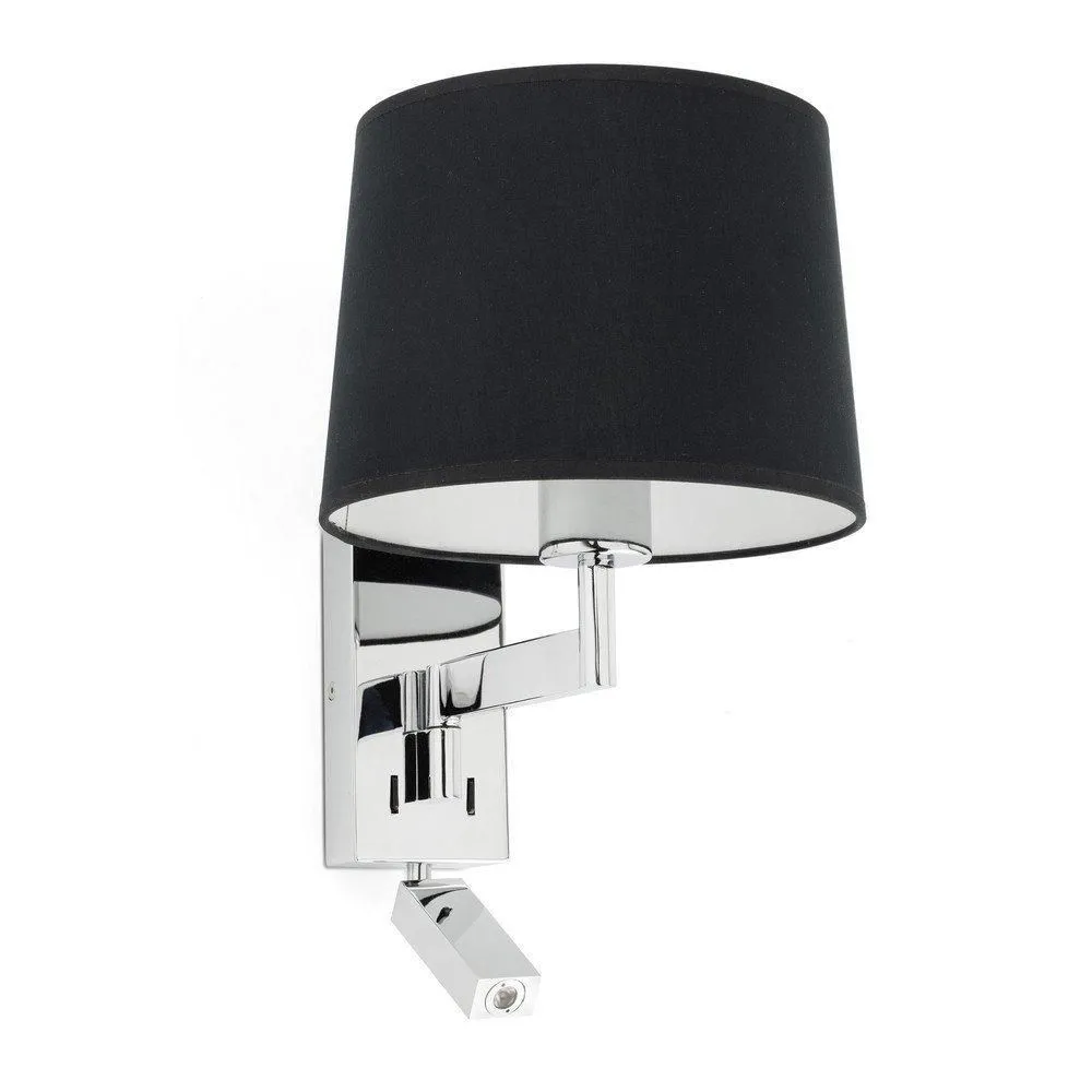 Netlighting Artis Reading Light Wall Light Chrome E27 in Grey