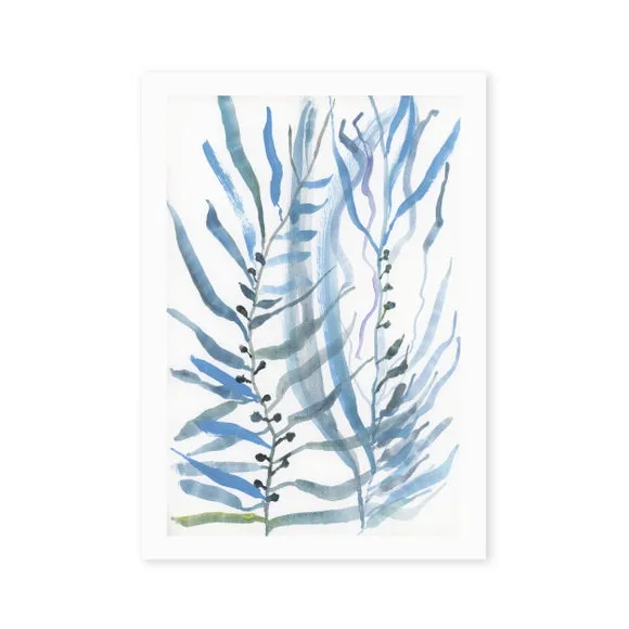 East End Prints Blue Seaweed Print 2