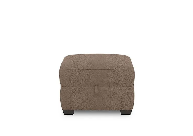 Brescia Fabric Storage Footstool - Hazelnut