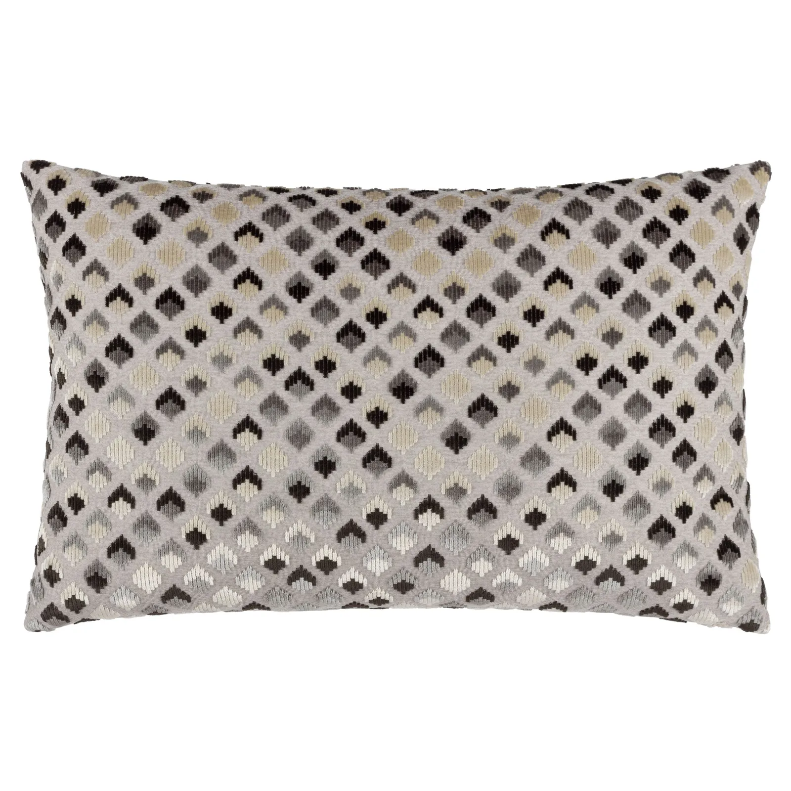 Paoletti Lexington Geometric Velvet Cushion in Grey 2