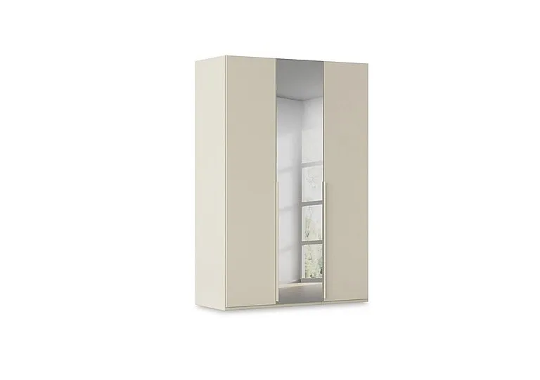 Haven 151cm 3 Door Hinged Wardrobe with 2 Décor Doors and 1 Mirror Door