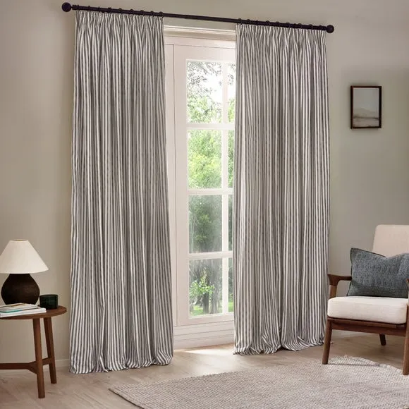 Yard Hebden Striped Pencil Pleat Curtains (Blackout Available) 2