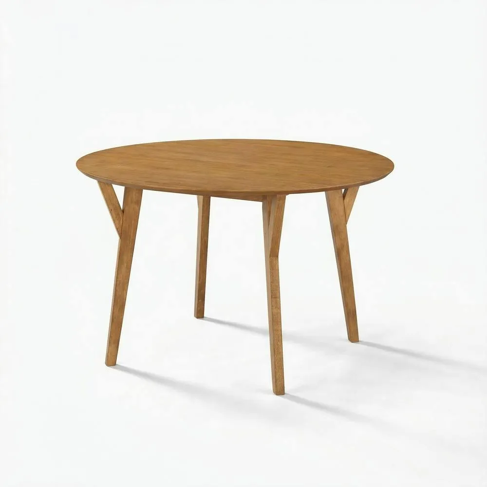 FurnitureboxUK Lynton Round Walnut Effect Wood 4-6 Seater Dining Table 2