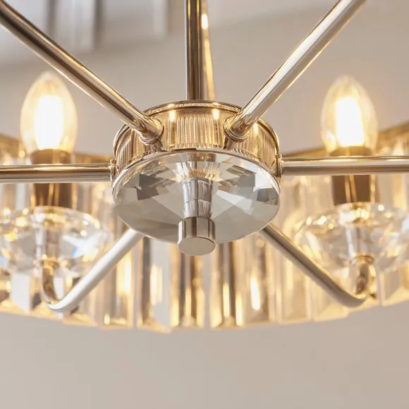 Return - Vogue Balmoral 6 Light Chandelier, Nickel 2