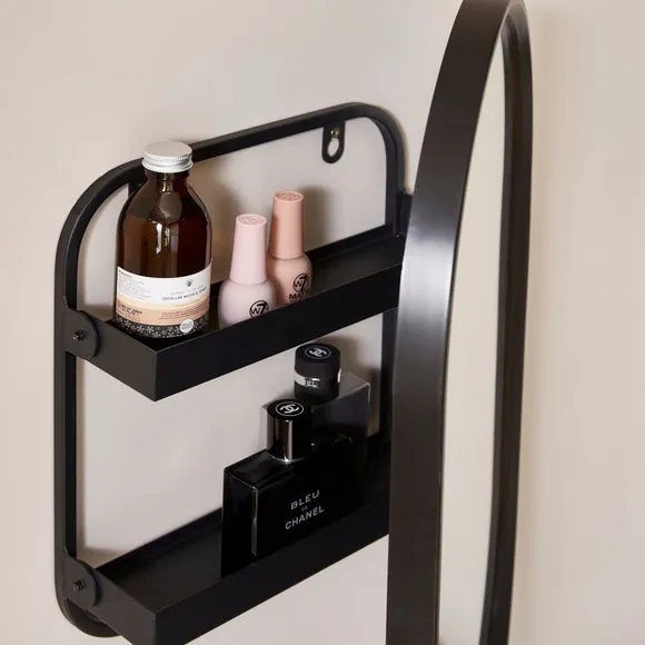 Oval Wall Mirror with Storage 2