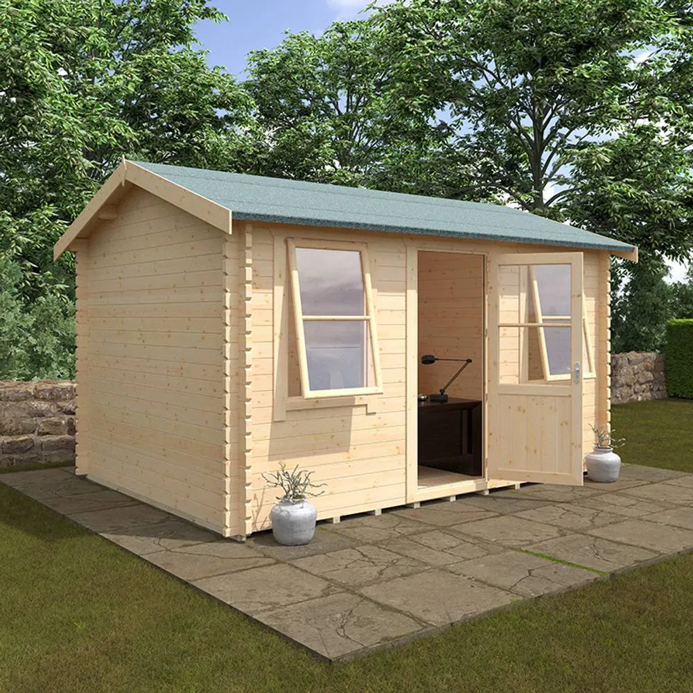 Buttercup Farm 14x10w The Skipton Plus 44mm Cabin - L415 x W295 x H272.6 cm in Natural 6