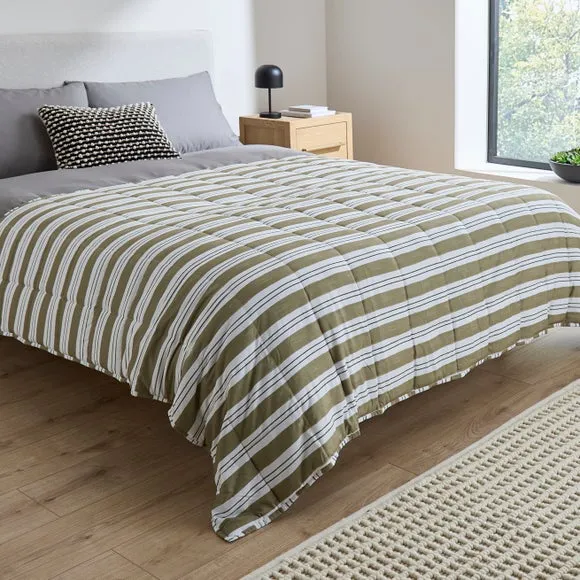 Quilted Stripe Weighted Blanket