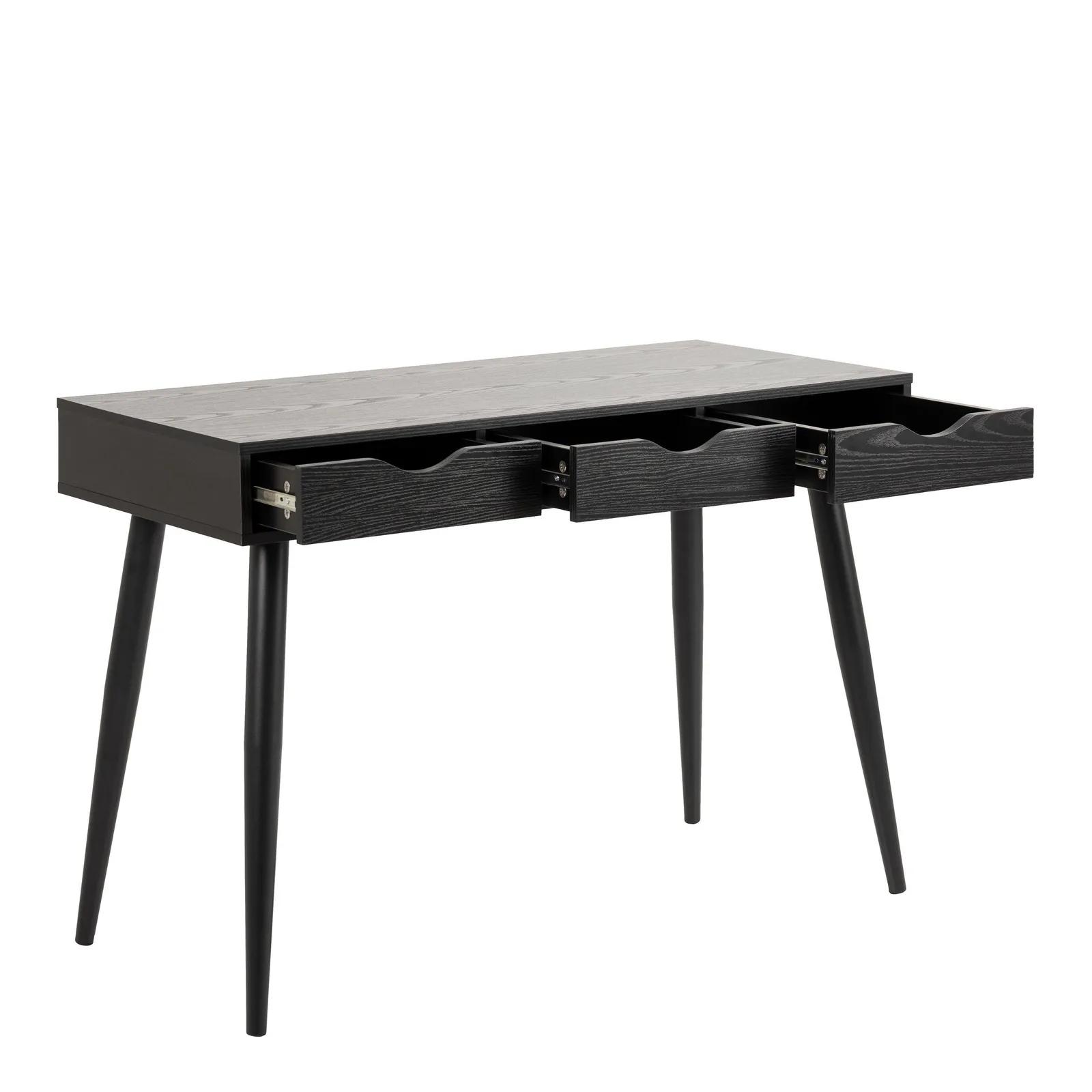 Furniture To Go Neptun 3 Drawer Office Desk in Black in Light Oak 4
