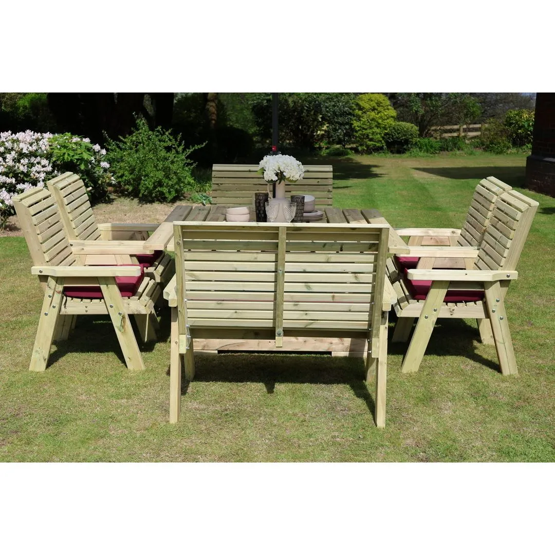 Churnet Valley Garden Furniture Ltd Ergo 8 Seat Dining Set - Min. Assembly Required - Set of Cushions Inc in Brown 3