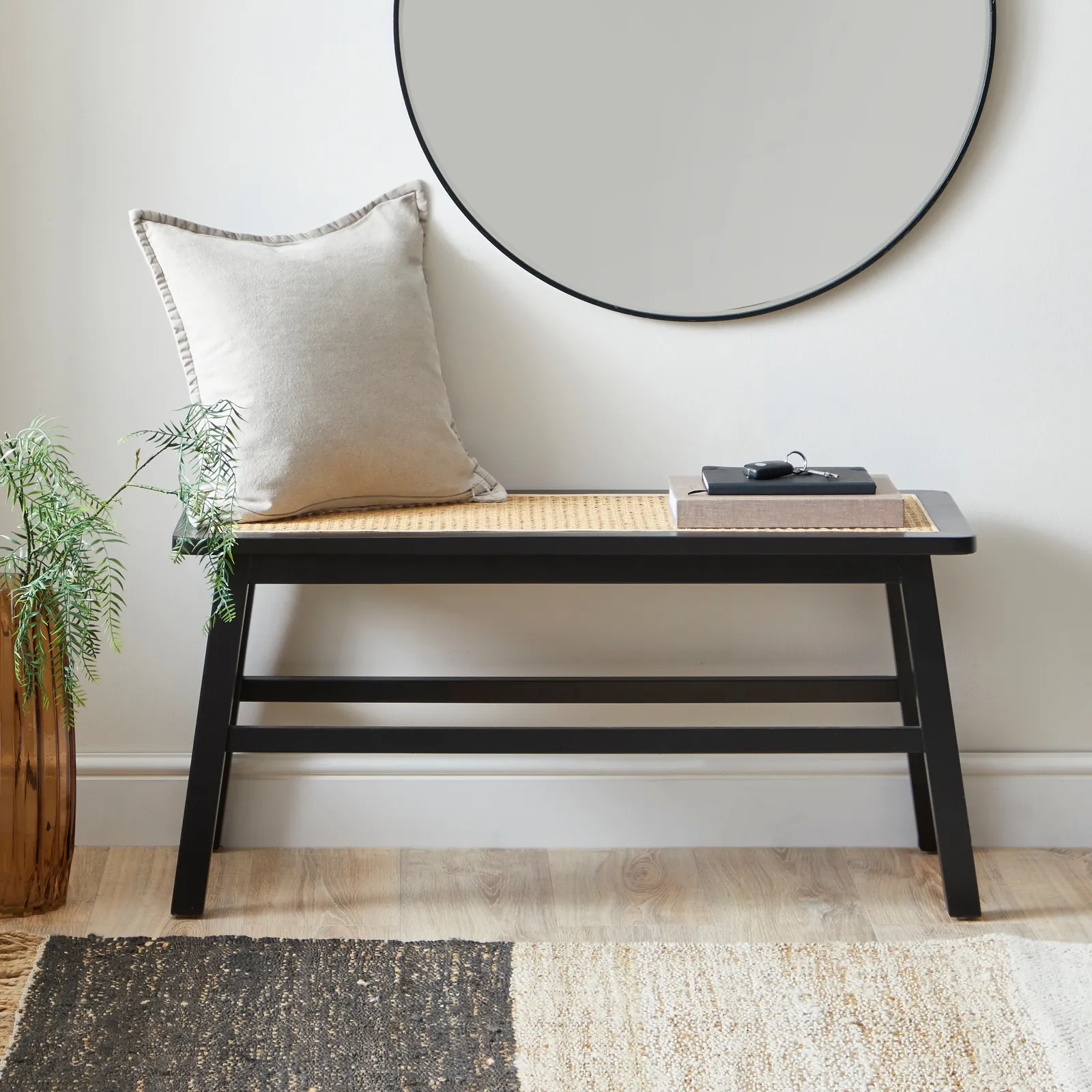 Franco Cane Dining Bench Black
