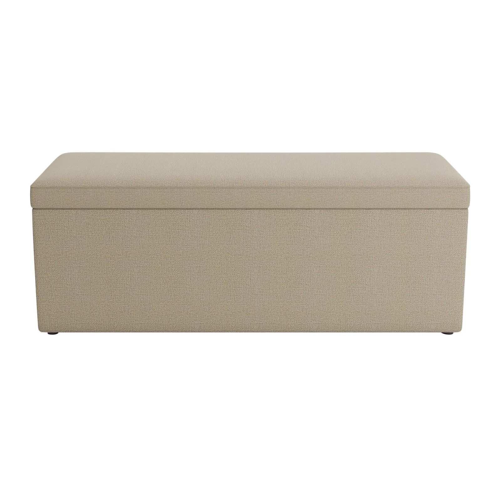 Oswald Faux Wool Ottoman Bench Beige
